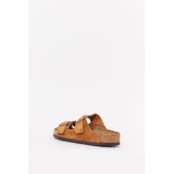 BIRKENSTOCK MINK ARIZONA REGULAR SOFT FOOTBED SUEDE LEATHER SANDALS